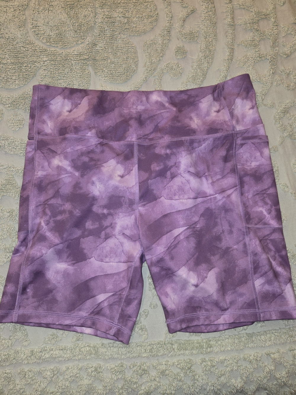 Athletic Works Purple Tie-Dye Bike Shorts